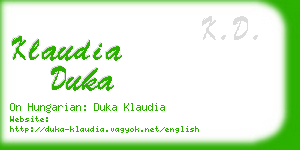 klaudia duka business card